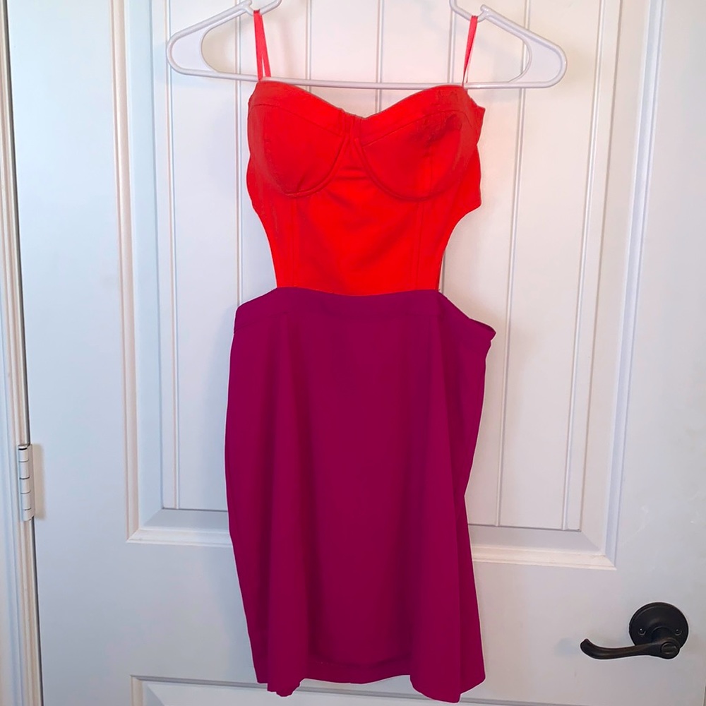 Strapless cut out party dress